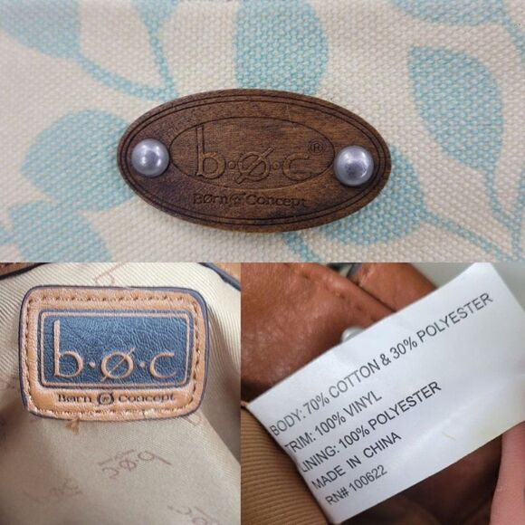 Born Concepts b.o.c. Vegan Pastel Yellow Canvas Bucket Bag Pistachio Leaf Boho - Picture 3 of 14